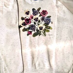 Morning Sun Women’s Floral Print Sweatshirt-Size Medium